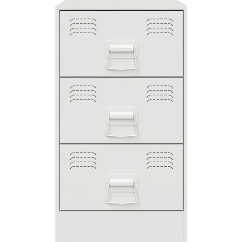 vidaXL Nachtkastjes 2 st 34,5x39x62 cm staal wit