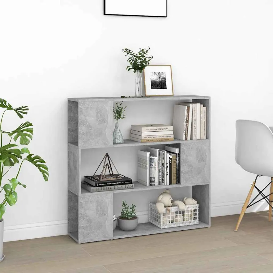 vidaXL Boekenkast/kamerscherm 100x24x94 cm betongrijs grijs, foto 3