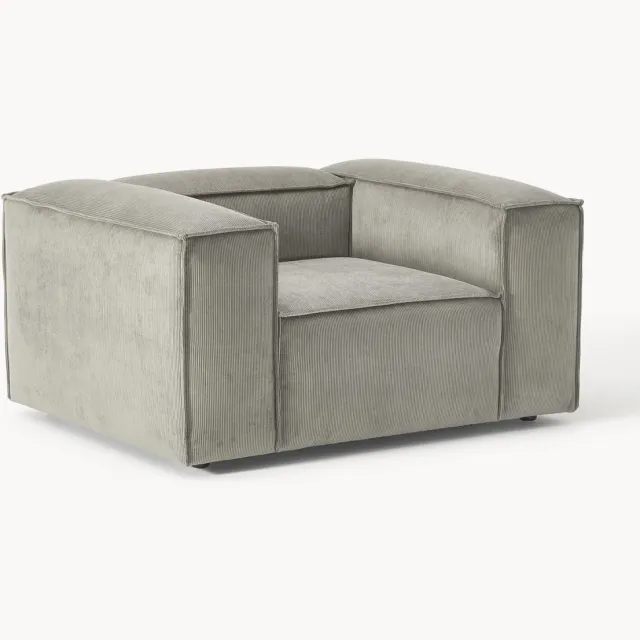 Westwing Collection Fauteuil Lennon van corduroy Grijs