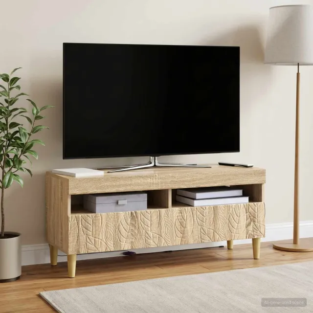 vidaXL LED tv-meubel Sonoma Eiken Bewerkt hout Bruin
