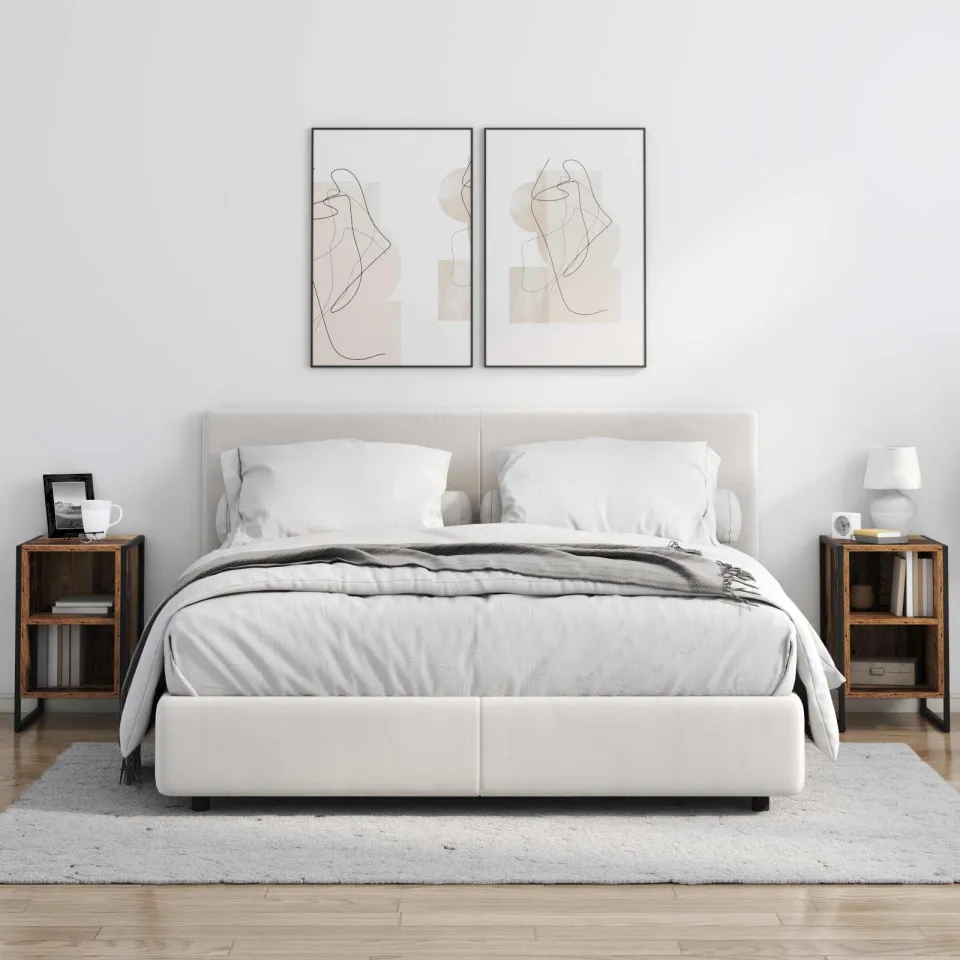 vidaXL Nachtkastje 2 st Oud Hout 39.5 x 30 x 50 cm Bewerkt hout bruin, foto 4