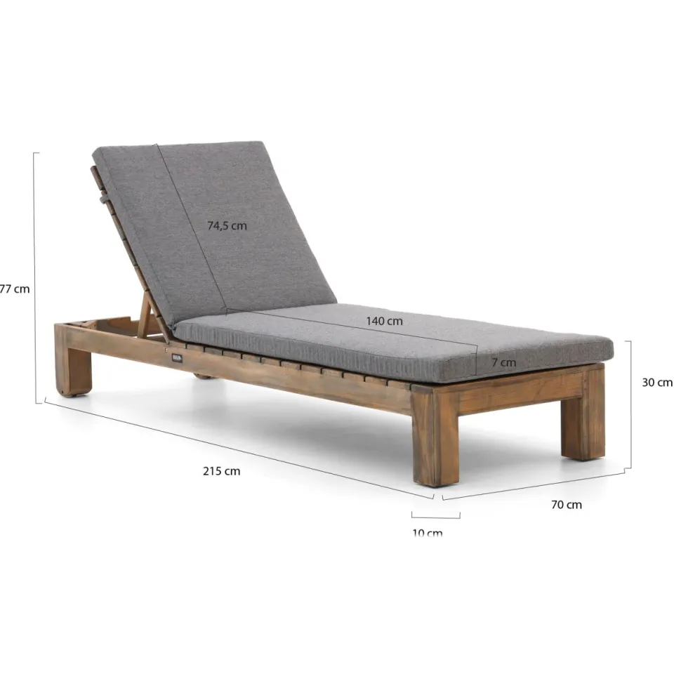 ROUGH Furniture ROUGH-X ligbed bruin, foto 2