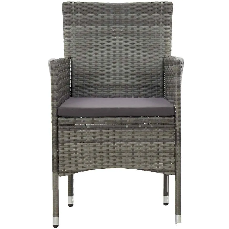 vidaXL 11-delige Tuinset poly rattan grijs, foto 4