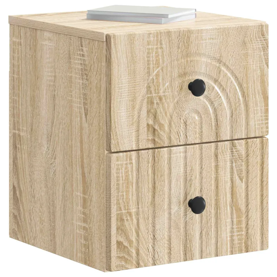 vidaXL Wandbeugel Bedkast Sonoma Eiken 33 x 34,5 x 40 cm Bewerkt hout Bruin