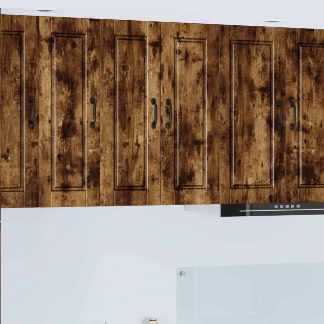 vidaXL Wandkast PORTO 2 st Gerookt eiken 30 x 31 x 80 cm Bewerkt hout Bruin