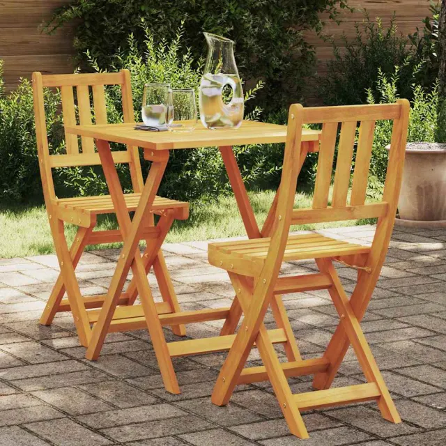 vidaXL Bistroset 3 st Olie naturel Massief Acaciahout, foto 2