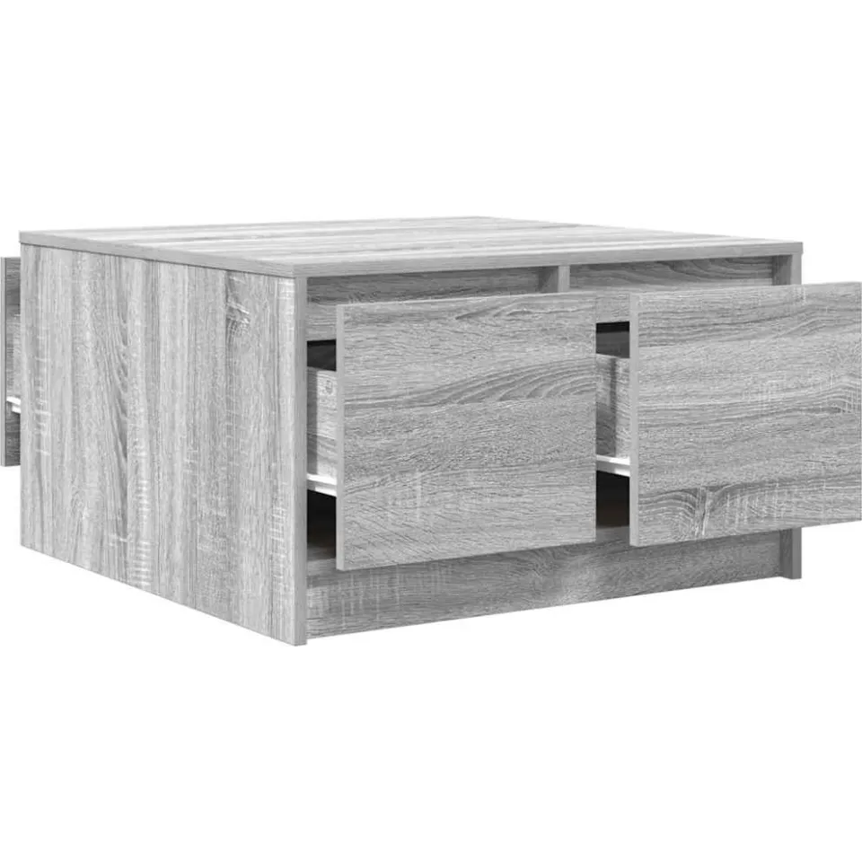 vidaXL Salontafel met lades 70,5x70x40 cm grijs Sonoma, foto 4