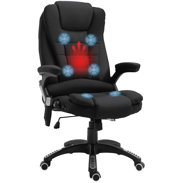 ITRONIQ Bureaustoel met Massage en Verwarming – Ergonomische Bureaustoel Volwassenen – Verstelbaar en Kantelbaar – Zwart