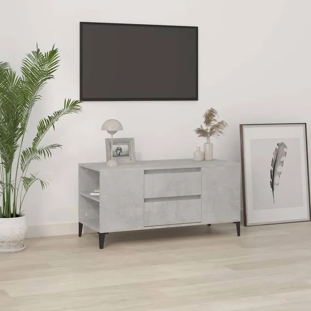 vidaXL Tv-meubel 102x44,5x50 cm bewerkt hout betongrijs grijs, foto 2