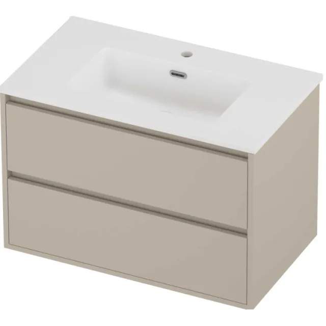 Proline Tribute Badmeubelset Porselein Elegant 1 Gat 80x46x54 cm Mat White Soft Linen Beige