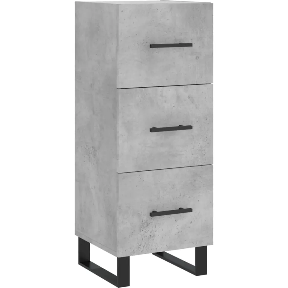 vidaXL Hoge kast 34,5x34x180 cm bewerkt hout betongrijs grijs, foto 4