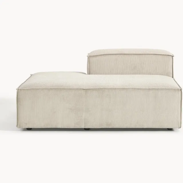 Westwing Collection Corduroy chaise longue module Lennon beige