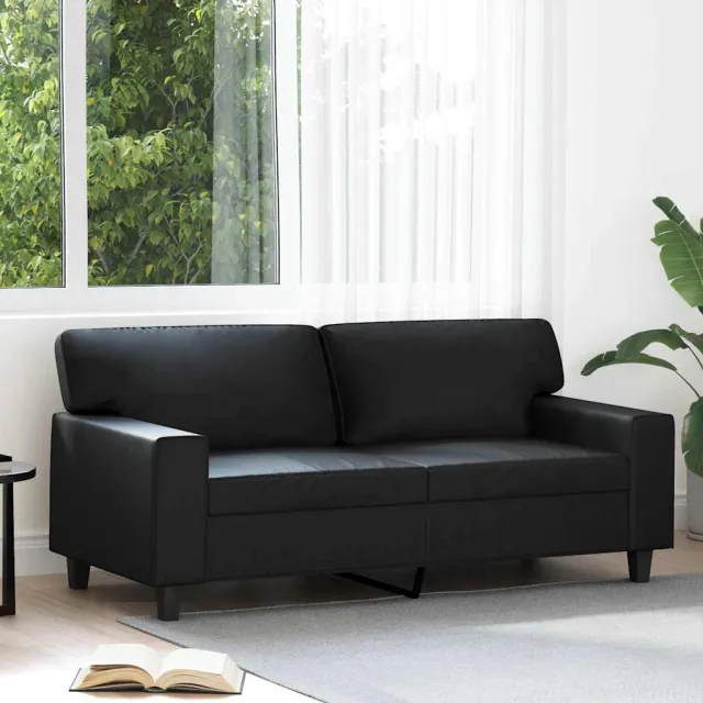 vidaXL Tweezitsbank 140 cm kunstleer zwart
