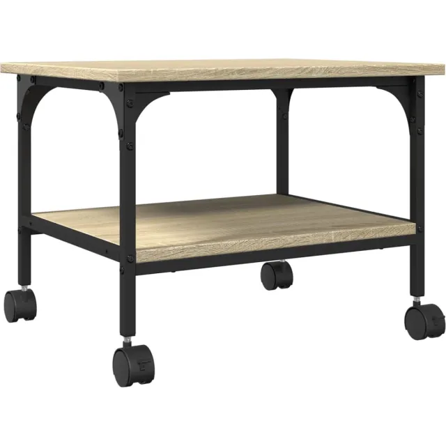 vidaXL Printerkastje - 2-laags - 50x40x38 - cm - bewerkt - hout - sonoma - eiken sonoma eiken