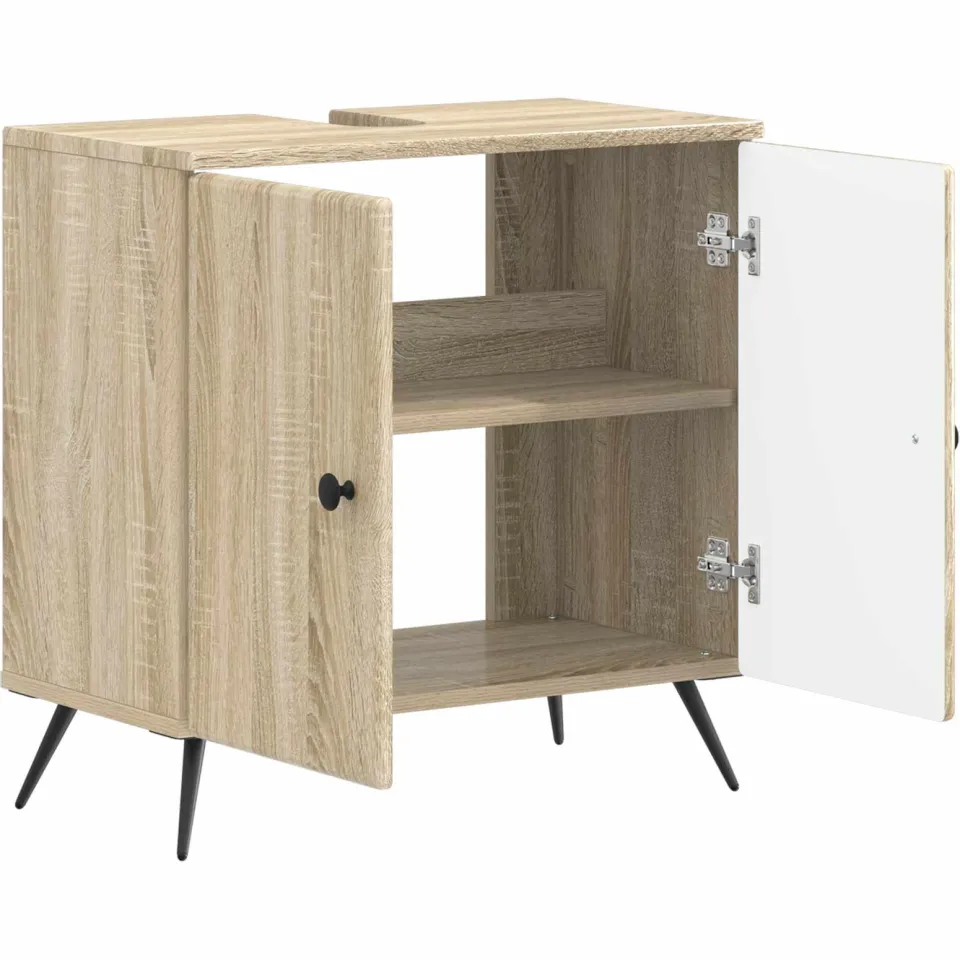 vidaXL Badkamer wastafelkast BREDA Sonoma Eiken 59,5 x 31,5 x 59 cm Bruin