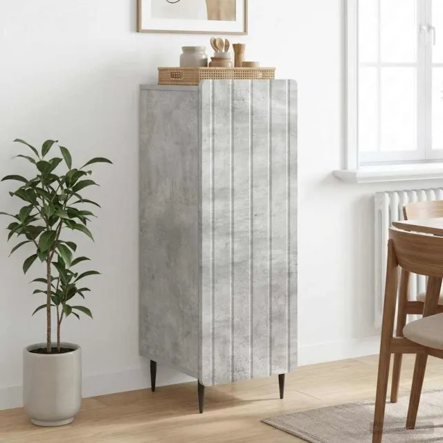 vidaXL Dressoir Betongrijs 34,5 x 33 x 92 cm Bewerkt hout grijs, foto 2