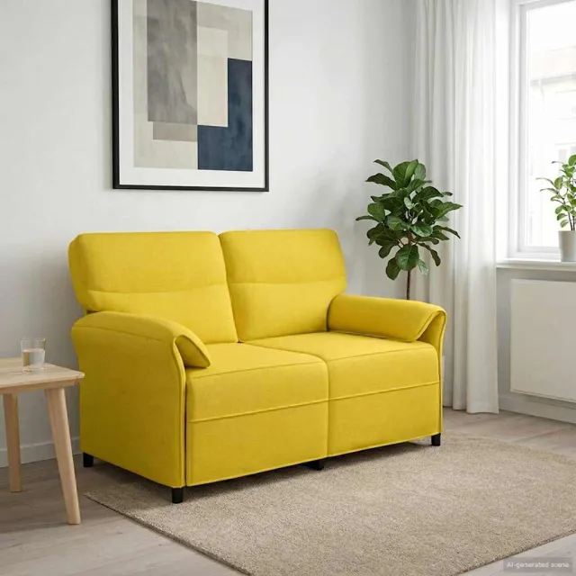 vidaXL 2-Zits Sofa 2-zits Lichtgeel 138 x 83 x 95 cm Stof