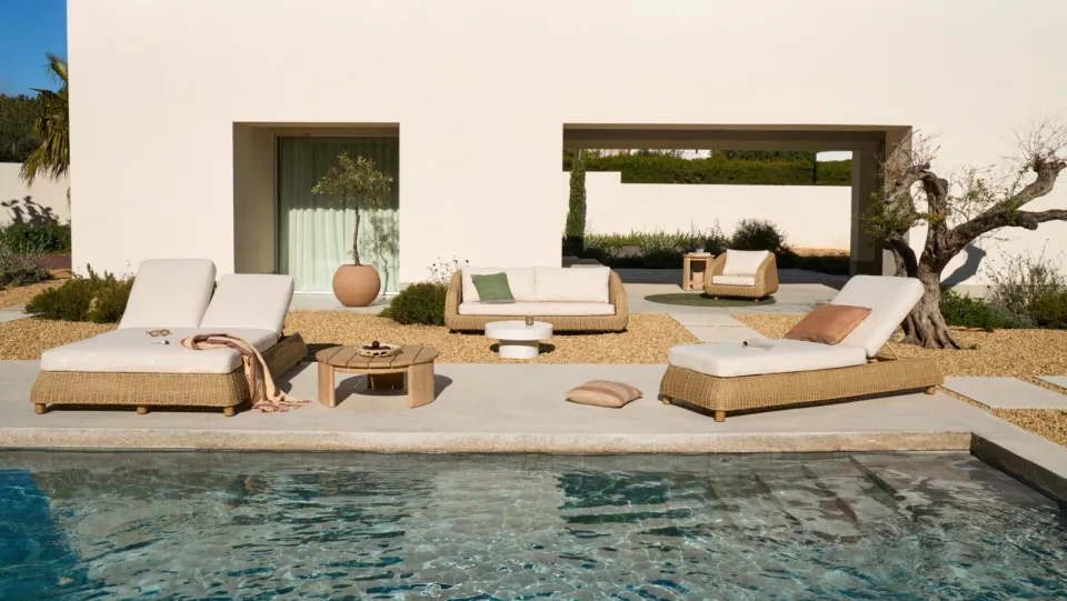 Kave Home Meria ligbed rattan naturel, foto 6