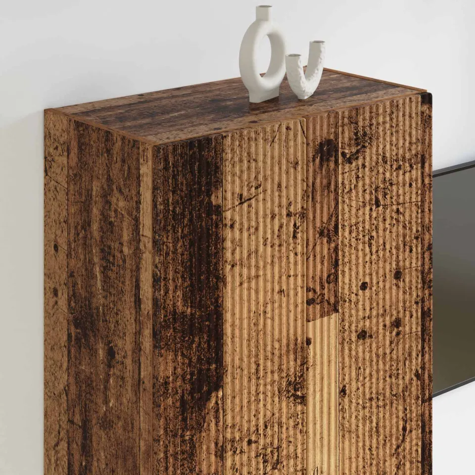 vidaXL TV-wandkast 59,5 x 31 x 100 cm Oud Hout Bewerkt hout bruin, foto 4