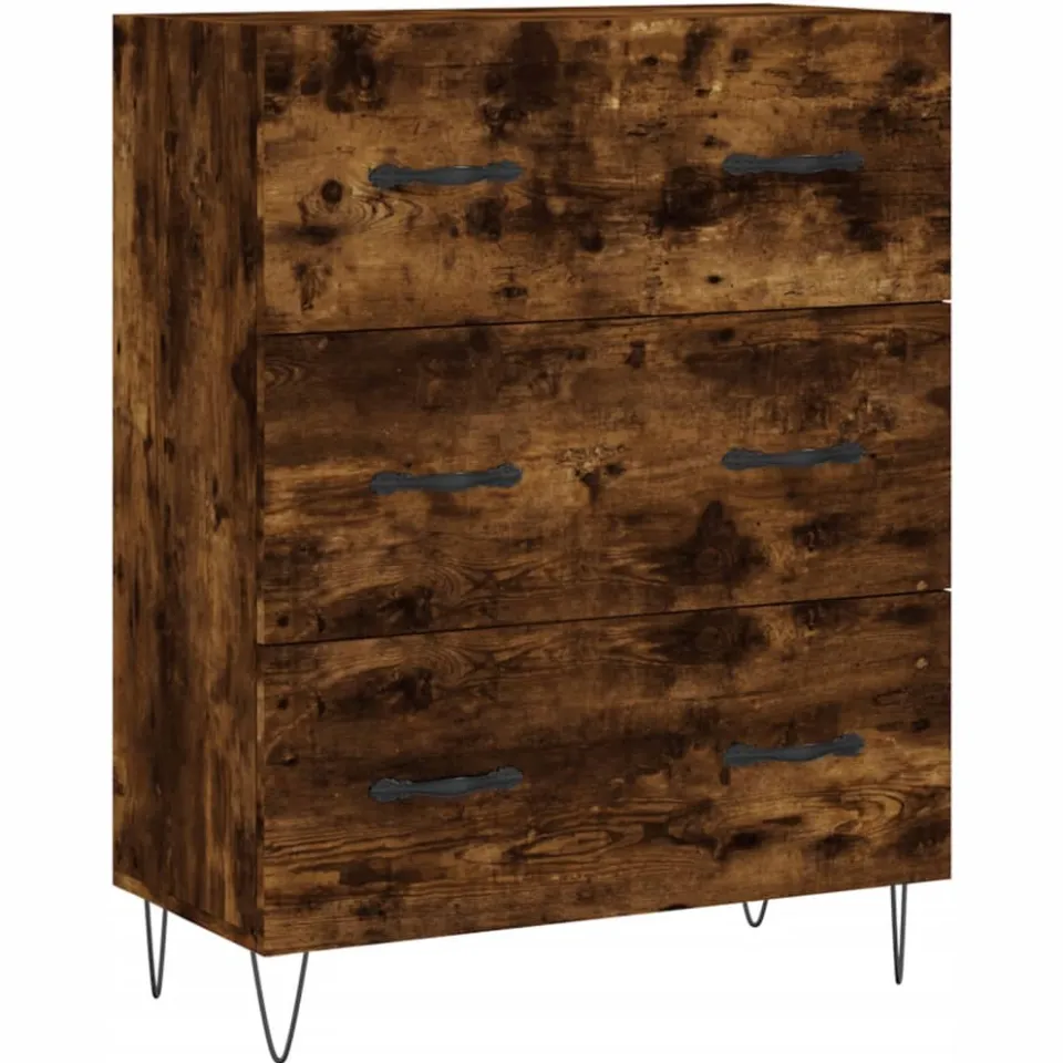 vidaXL Dressoir 69,5x34x90 cm bewerkt hout gerookt eikenkleurig, foto 3