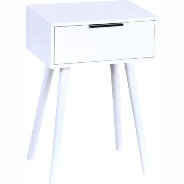 Kesper Bijzettafel met lade, nachtkastje, wit 40 x 30 x 59 cm