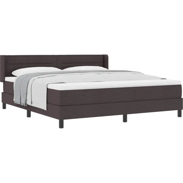 vidaXL Boxspringbed met hoofdeinde Donkerbruin 200 x 180 cm Stof