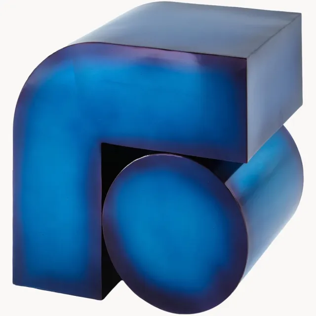 POLSPOTTEN Metalen bijzettafel Kombo Blauw, Paars