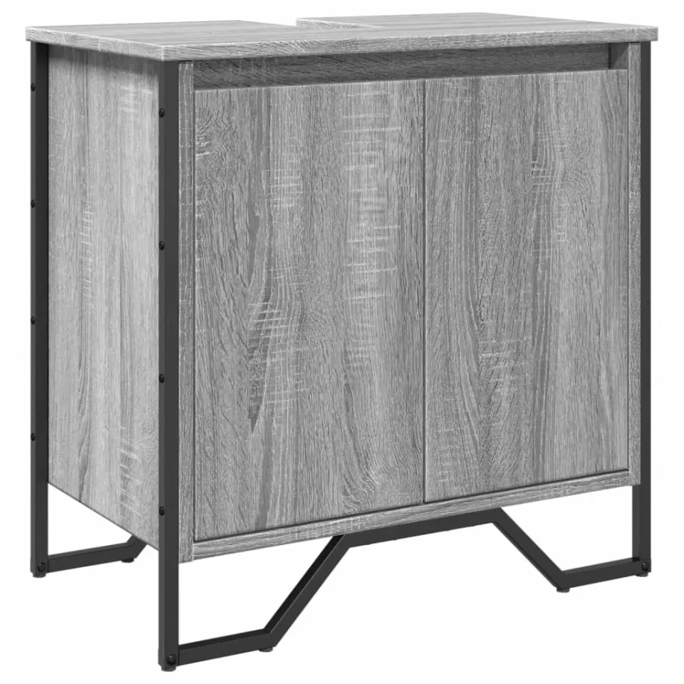 vidaXL Wastafelkast 60x35x60 cm bewerkt hout grijs sonoma eikenkleurig