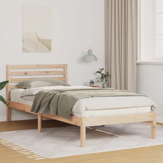 vidaXL Bedframe met hoofdeinde Bruin 80 x 210 cm Massief grenenhout