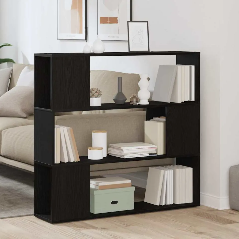 vidaXL Tv-meubelset 100 x 24 x 94 cm Zwart Eiken Bewerkt hout, foto 4