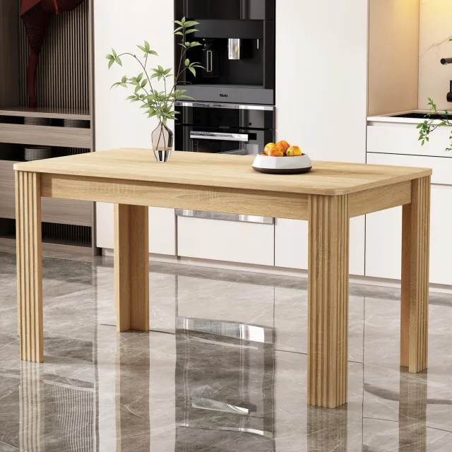 Clruro Eettafel - 116×65×75 cm - Rechthoekig - tot 130 kg - Spaanplaat - Eikenkleur