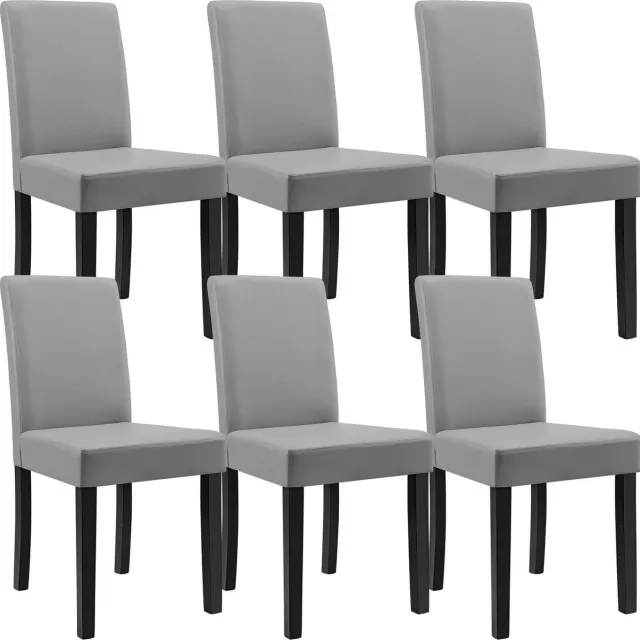 en.casa Eetkamerstoel Zagreb 90x37-42x48 cm set van 6 lichtgrijs