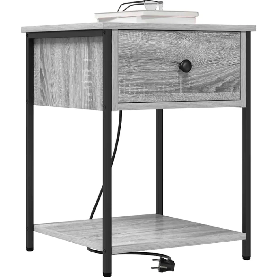 vidaXL Nachtkastje 2 st Grijs Sonoma 42 x 41 x 56 cm Bewerkt hout