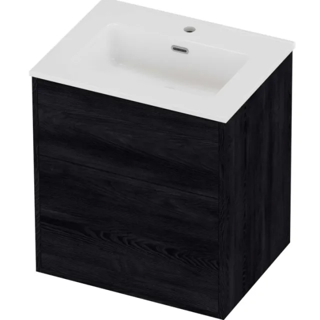 Proline Tribute Badmeubelset Porselein Elegant In Kader 60x46x67 cm Glans Wit Black Oak