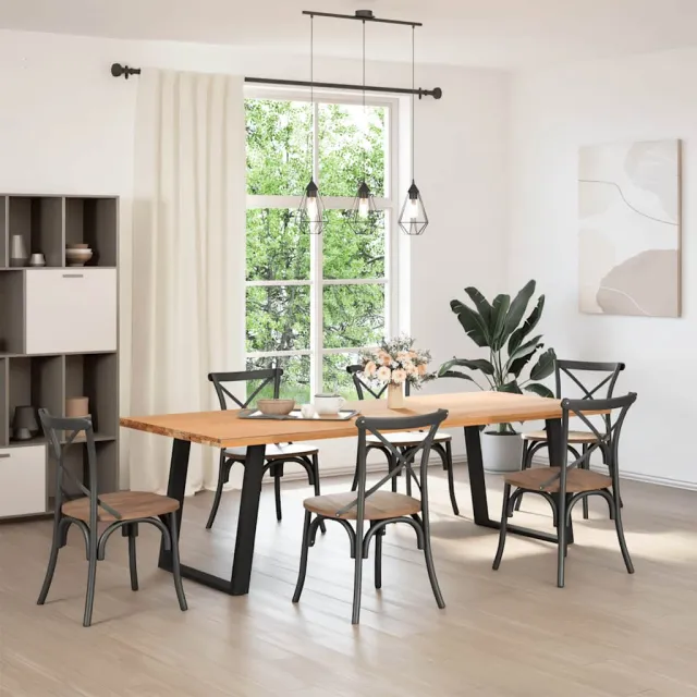 vidaXL Eettafelpoten 2 st U-vormig 80x(72-73) cm staal zwart