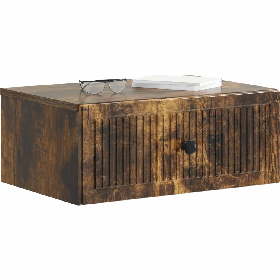 vidaXL Nachtkastje 2 st Gerookt eiken 49 x 34,5 x 20 cm Bewerkt hout Bruin