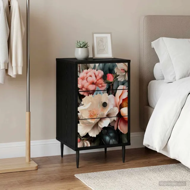 vidaXL Nachtkastje BORNE 2 st Zwart eiken 36 x 33 x 61 cm Bewerkt hout, foto 2