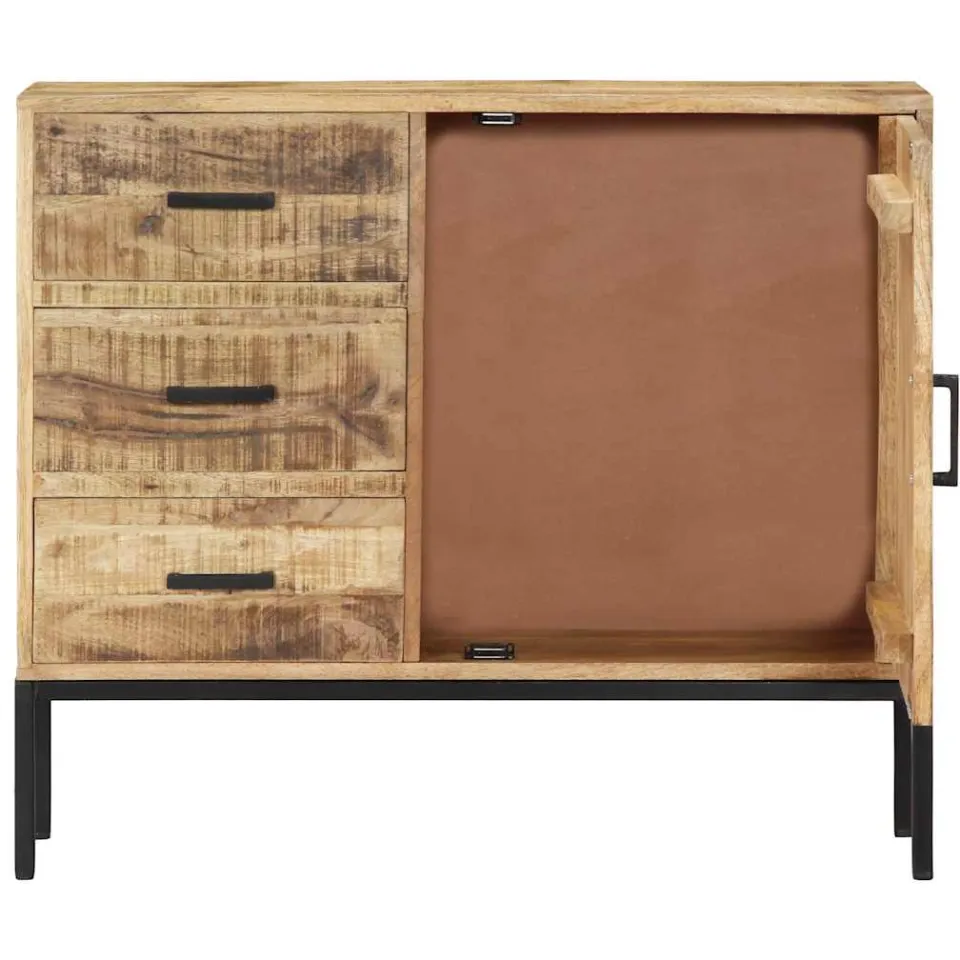 vidaXL Dressoir 88x30x71 cm massief mangohout bruin, foto 3