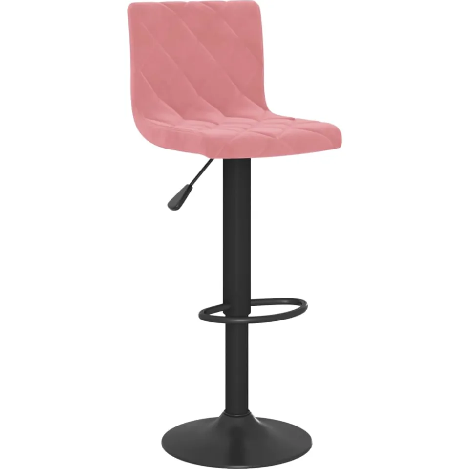 vidaXL Barkrukken 2 st fluweel roze