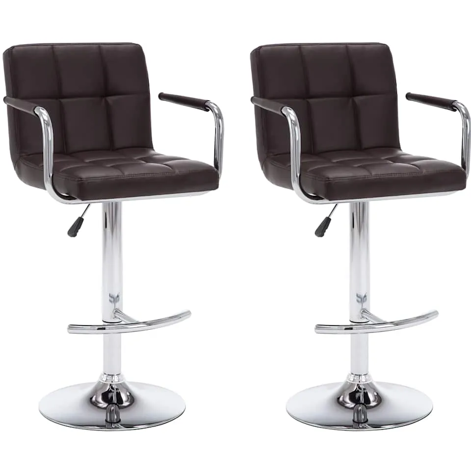 vidaXL Barstoelen 2 st kunstleer bruin, foto 3