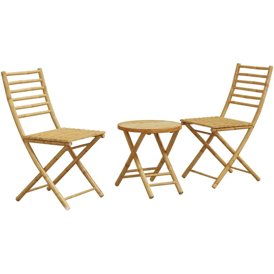 vidaXL 3-delige Bistroset bamboe Bruin