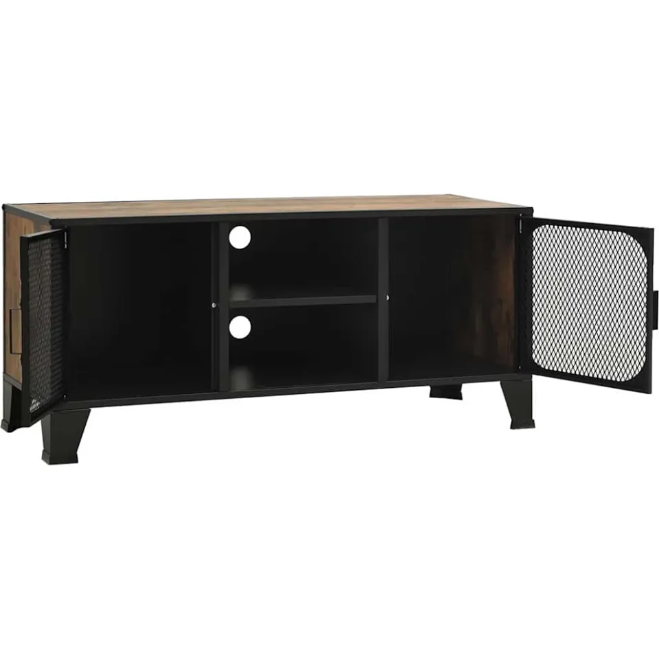 vidaXL Tv-meubel 105x36x47 cm metaal en MDF rustiek bruin, foto 4
