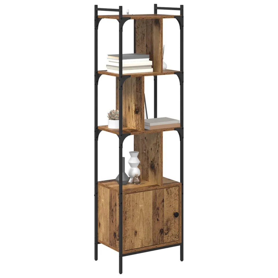 vidaXL Boekenkast 6-laags 44,5 x 30 x 154,5 cm Bewerkt hout Oud Hout Bruin