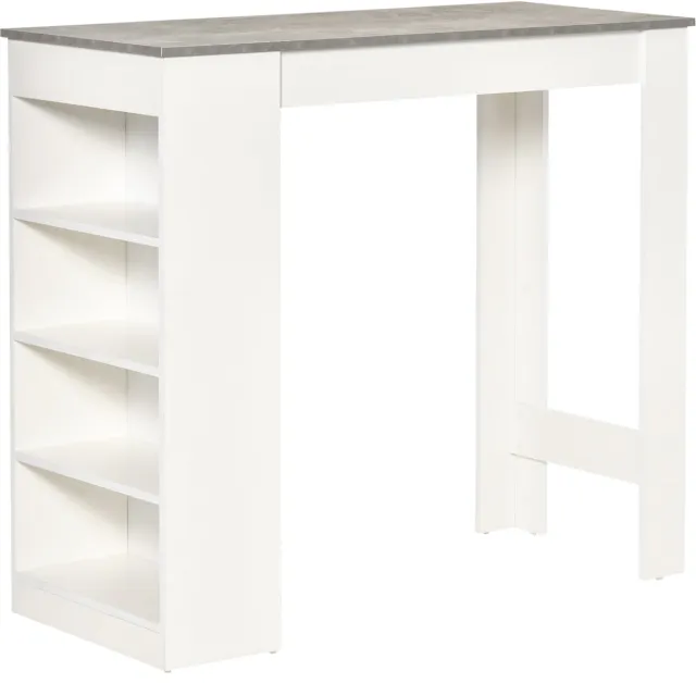 Homcom bartafel - spaanplaat - 115x50x102,7cm - grijs
