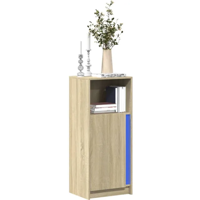 vidaXL Dressoir met LED 42,5x34x100 cm bewerkt hout sonoma eikenkleur Bruin