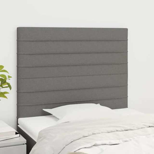 vidaXL Hoofdbord donkergrijs 100x5x118/128 cm Stof grijs