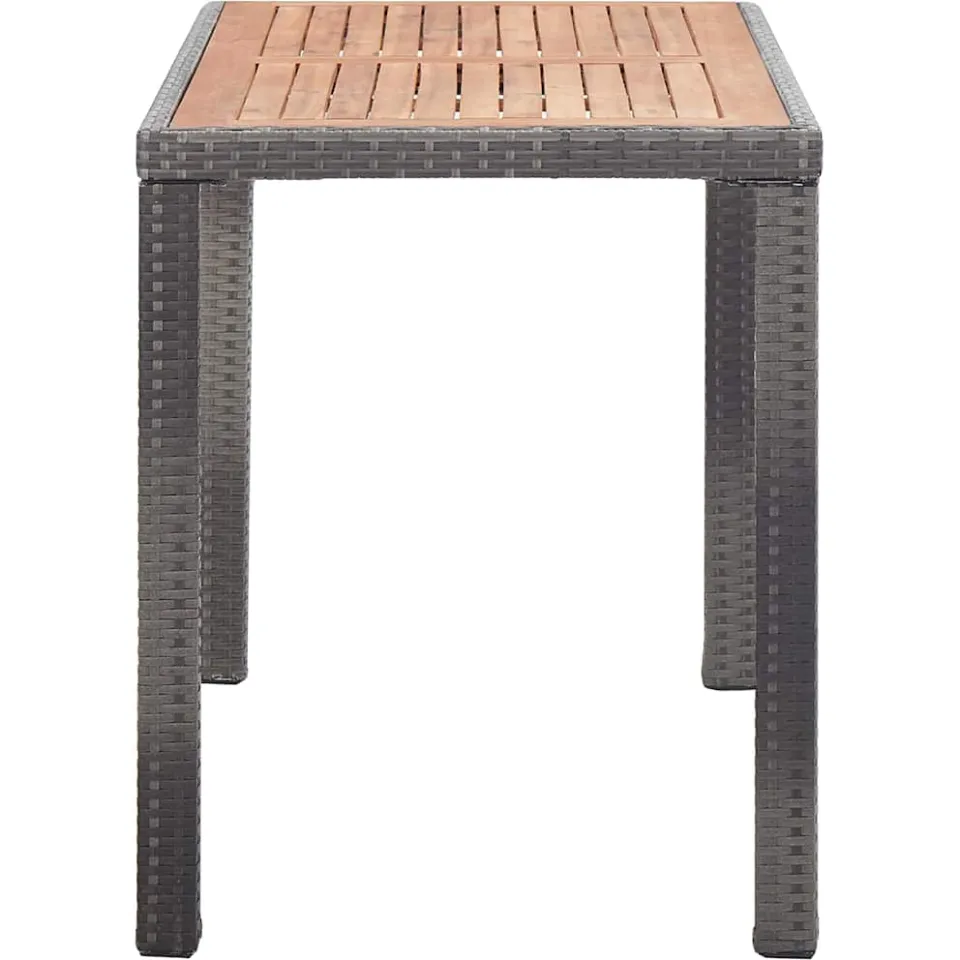 vidaXL Tuintafel 123x60x74 cm massief acaciahout antraciet en bruin, foto 4