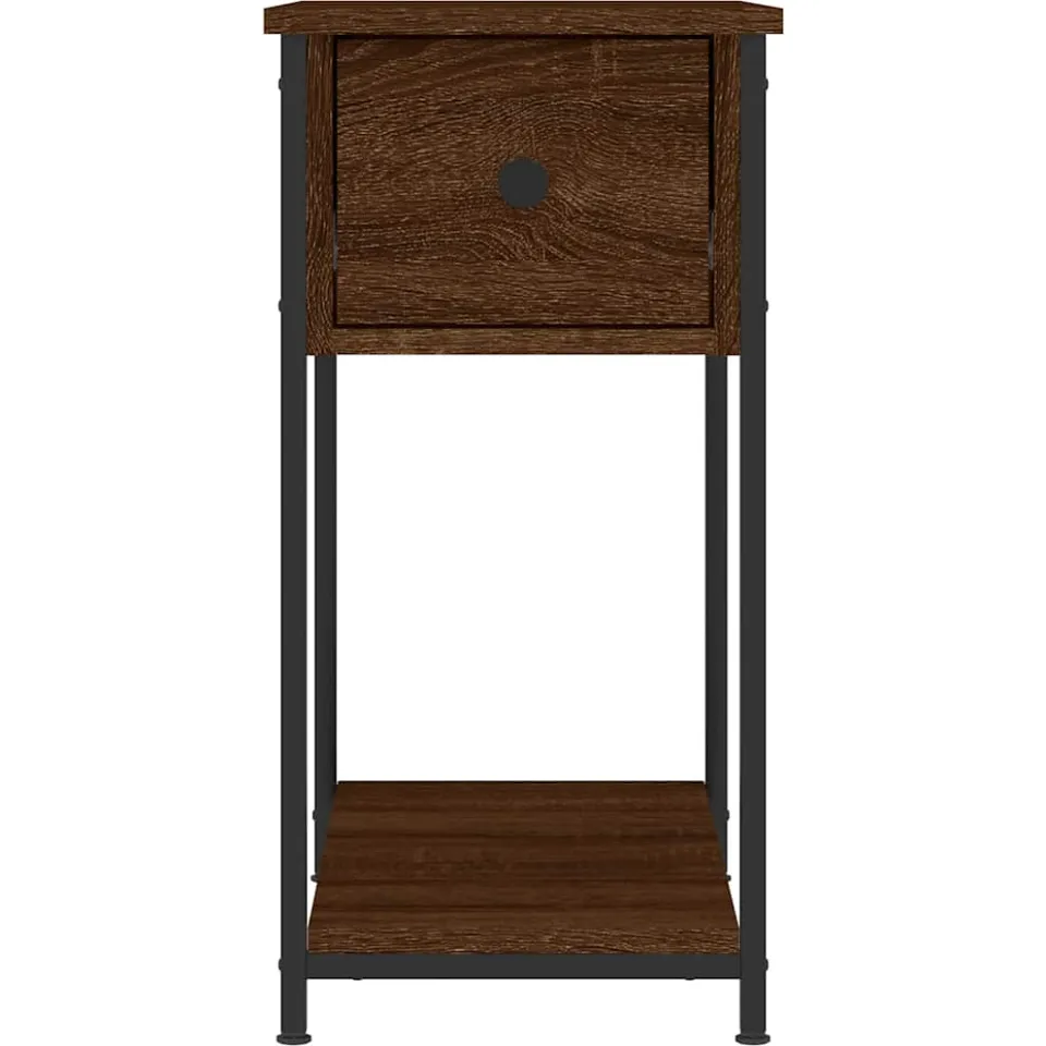vidaXL Nachtkastjes 2 st 30x60x60 cm bewerkt hout bruin eikenkleur, foto 4