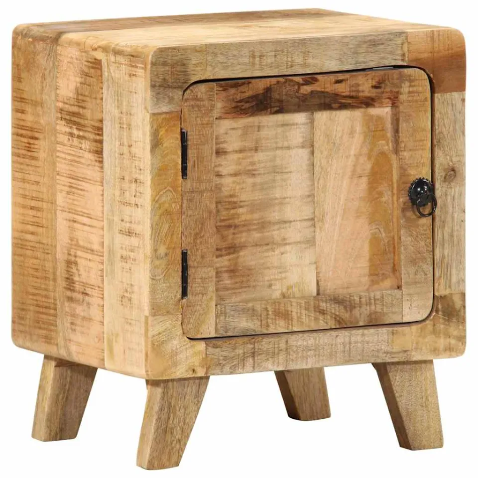 vidaXL Nachtkastje 40x32x46 cm massief ruw mangohout bruin, foto 3