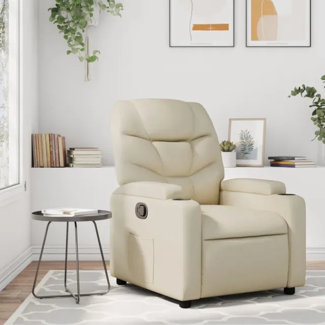 vidaXL Fauteuil verstelbaar kunstleer crèmekleurig